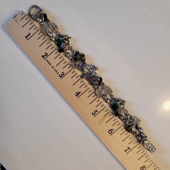 Vintage Silver-tone Gardening Themed Slide Charm Bracelet - Picture 9 of 12